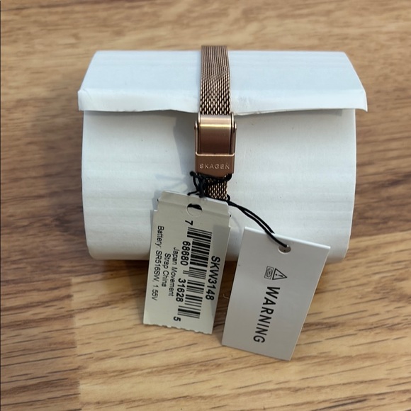 Skagen Gold Rectangular Face Watch - Picture 2 of 6